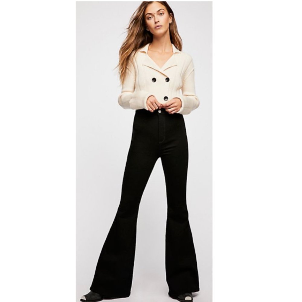 Free People Brooke Flare in Black (High Rise)